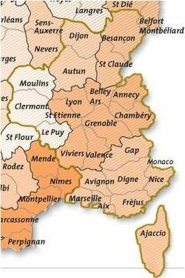 Diocèses de la zone AEPP