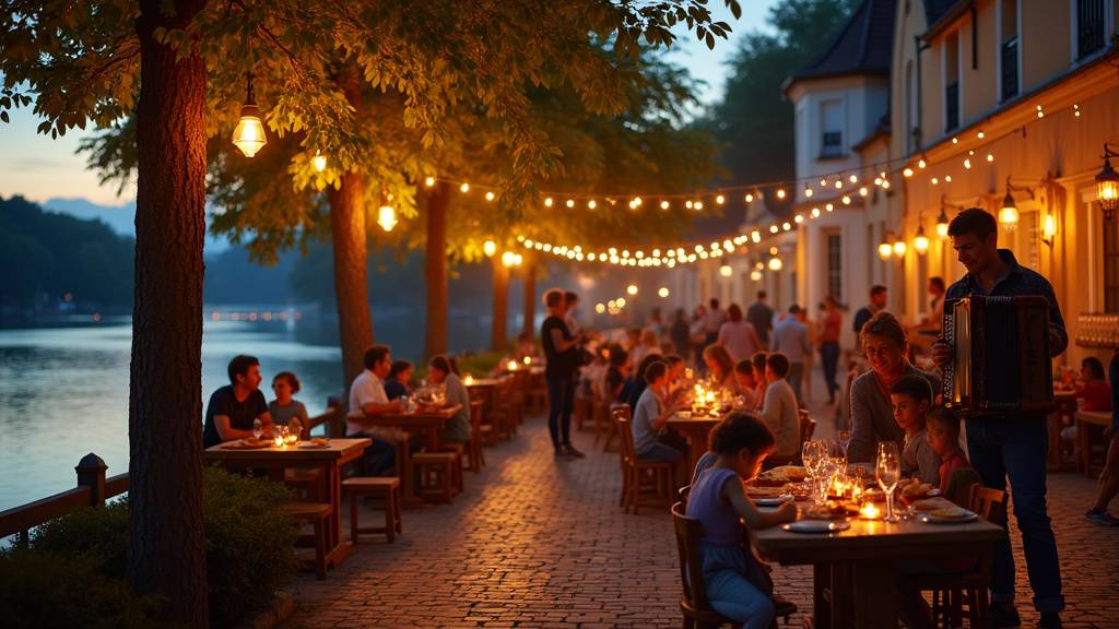 Guirlandes lumineuses créant une ambiance chaleureuse