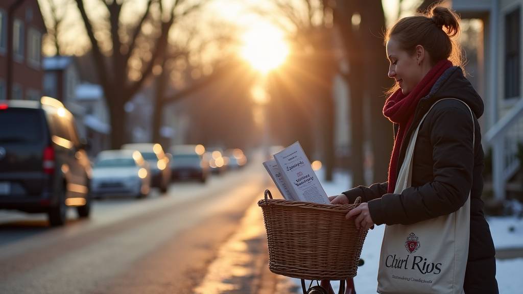 Équipe de bénévoles préparant les journaux paroissiaux de Noël